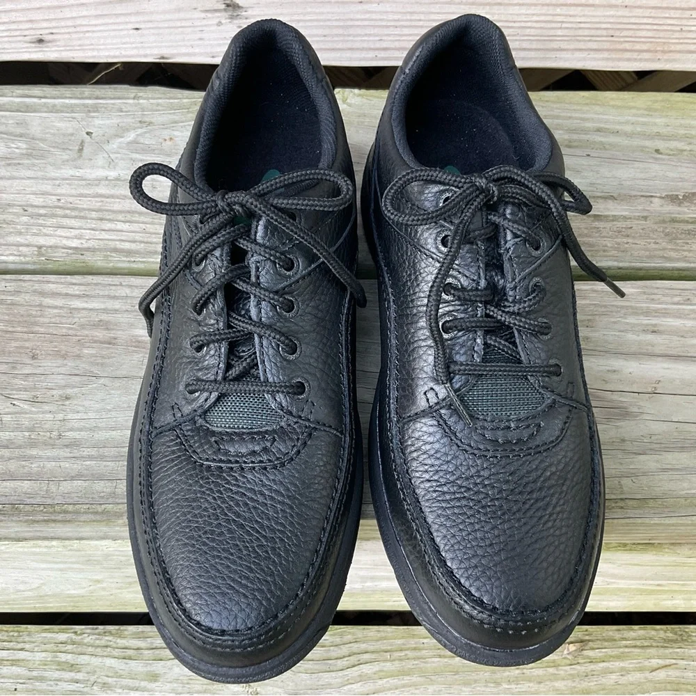 Rockport Leather Oxfords Black Size 10 World Tour Classic Lace Up Comfort Shoes